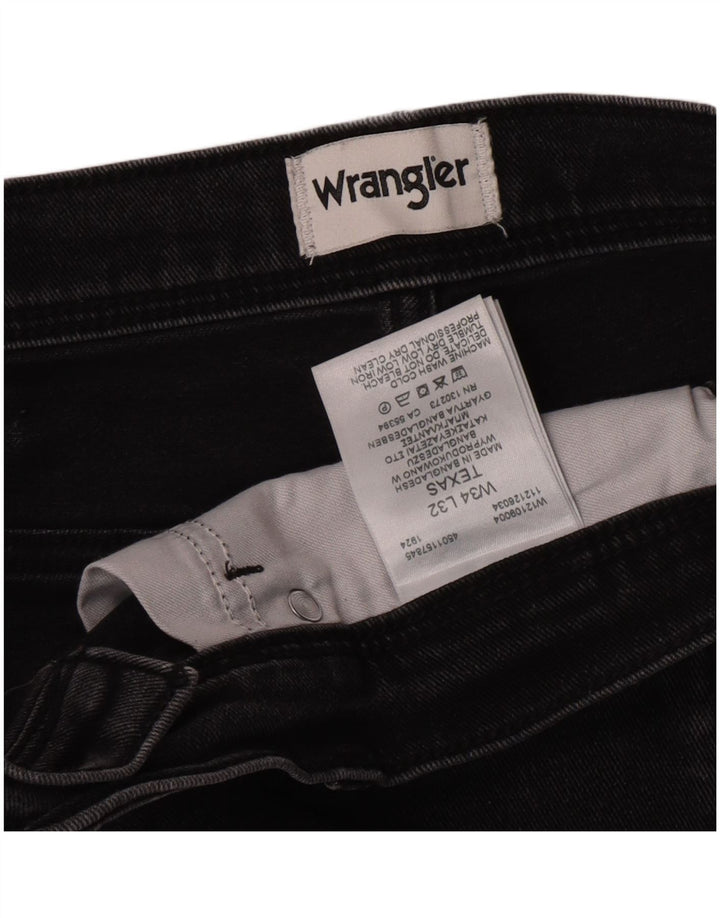 Wrangler Herre Texas Straight Jeans W34 L30 Grå Bomuld