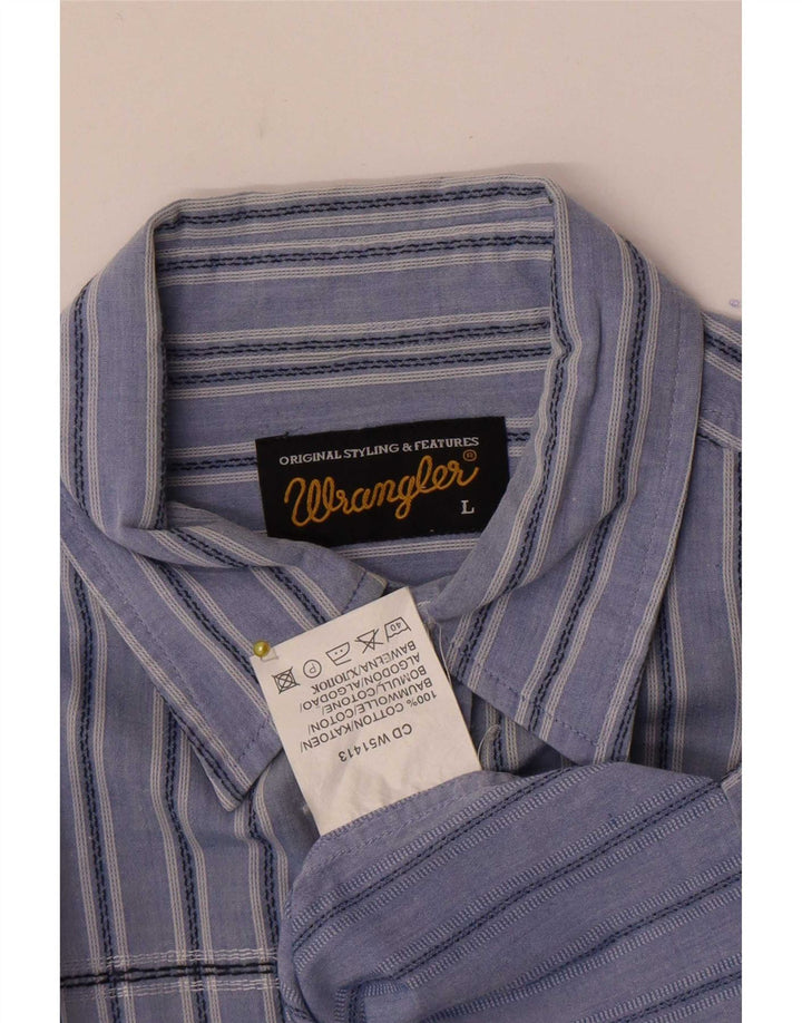 Wrangler Kortærmet Herreskjorte Stor blåstribet bomuld