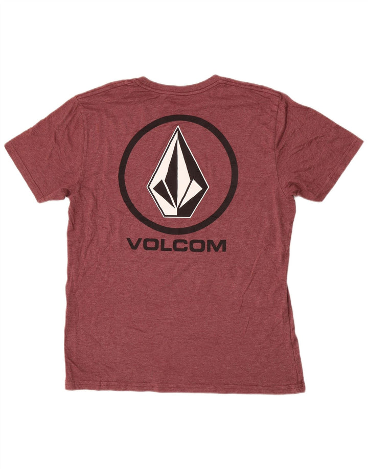 Volcom Herre Grafisk T-Shirt Top Stor Bourgogne Bomuld
