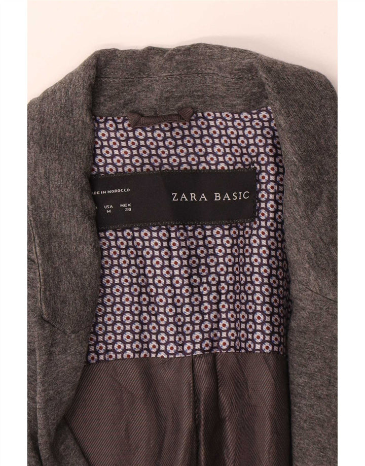 Zara Dame 1 Knap Blazer Jacket UK 14 Medium Grey Acetate