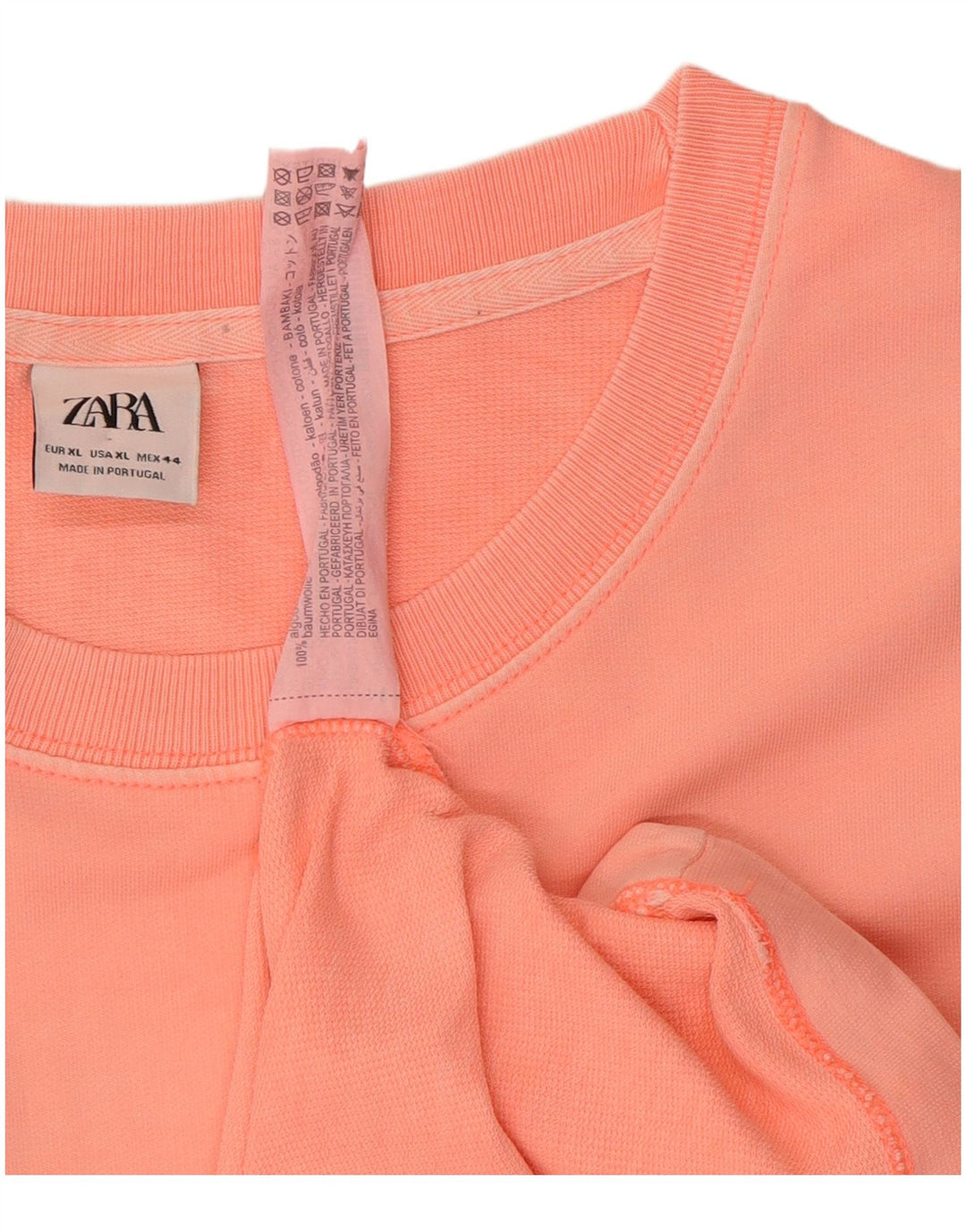 ZARA Mens T-Shirt Top XL Pink Cotton