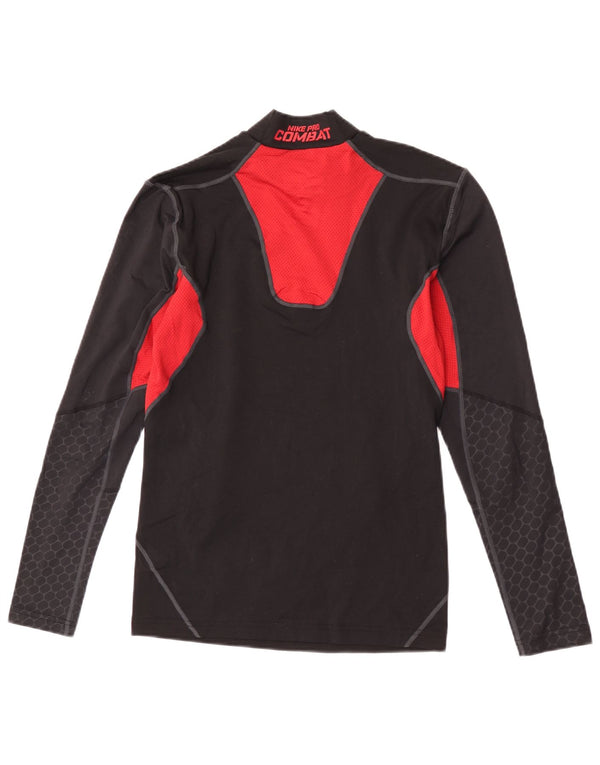 Nike Herre Dri Fit Grafisk Top Langærmet Medium Sort Colourblock
