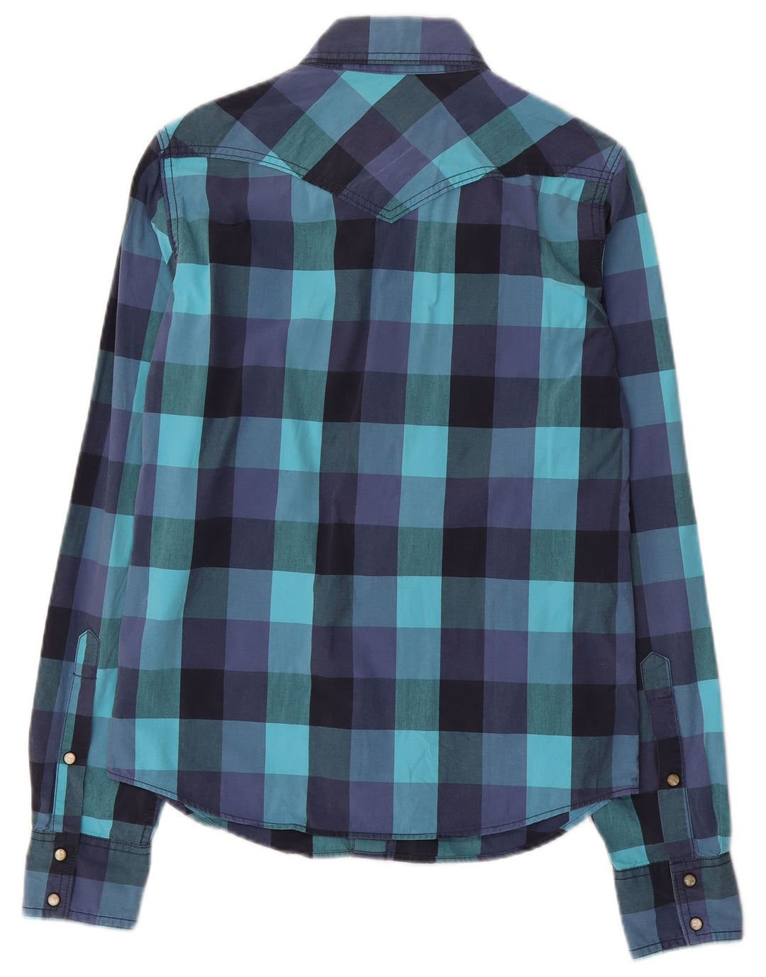 Hollister herre vestlig skjorte lille blå Gingham bomuld