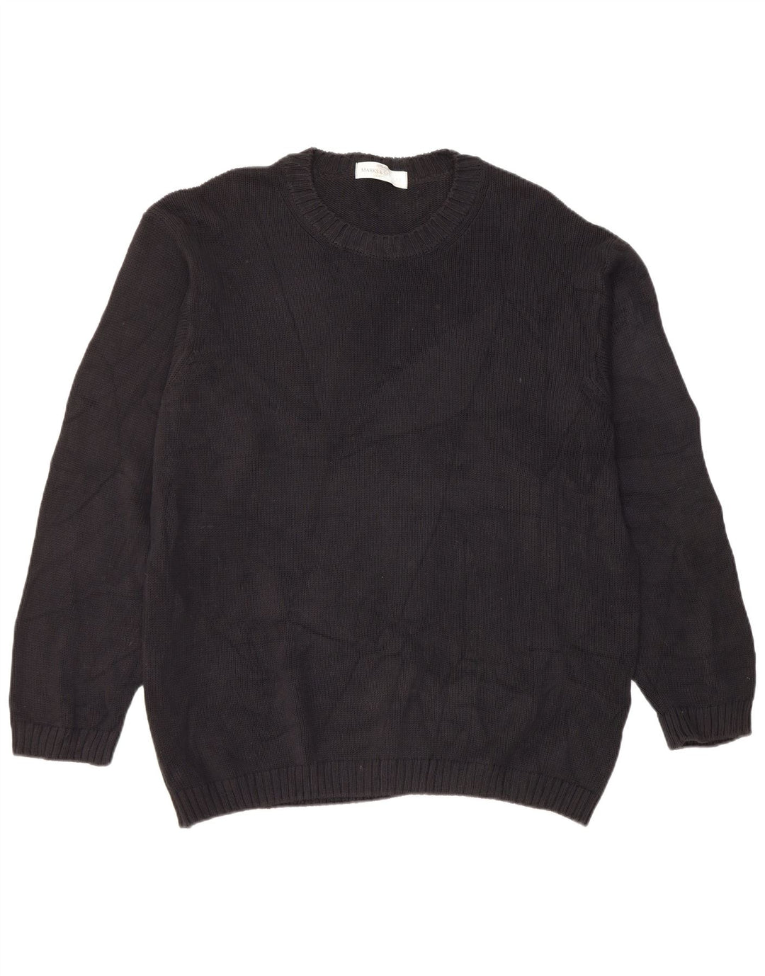 Marks & Spencer Herre sweater med rund hals, stor sort bomuld