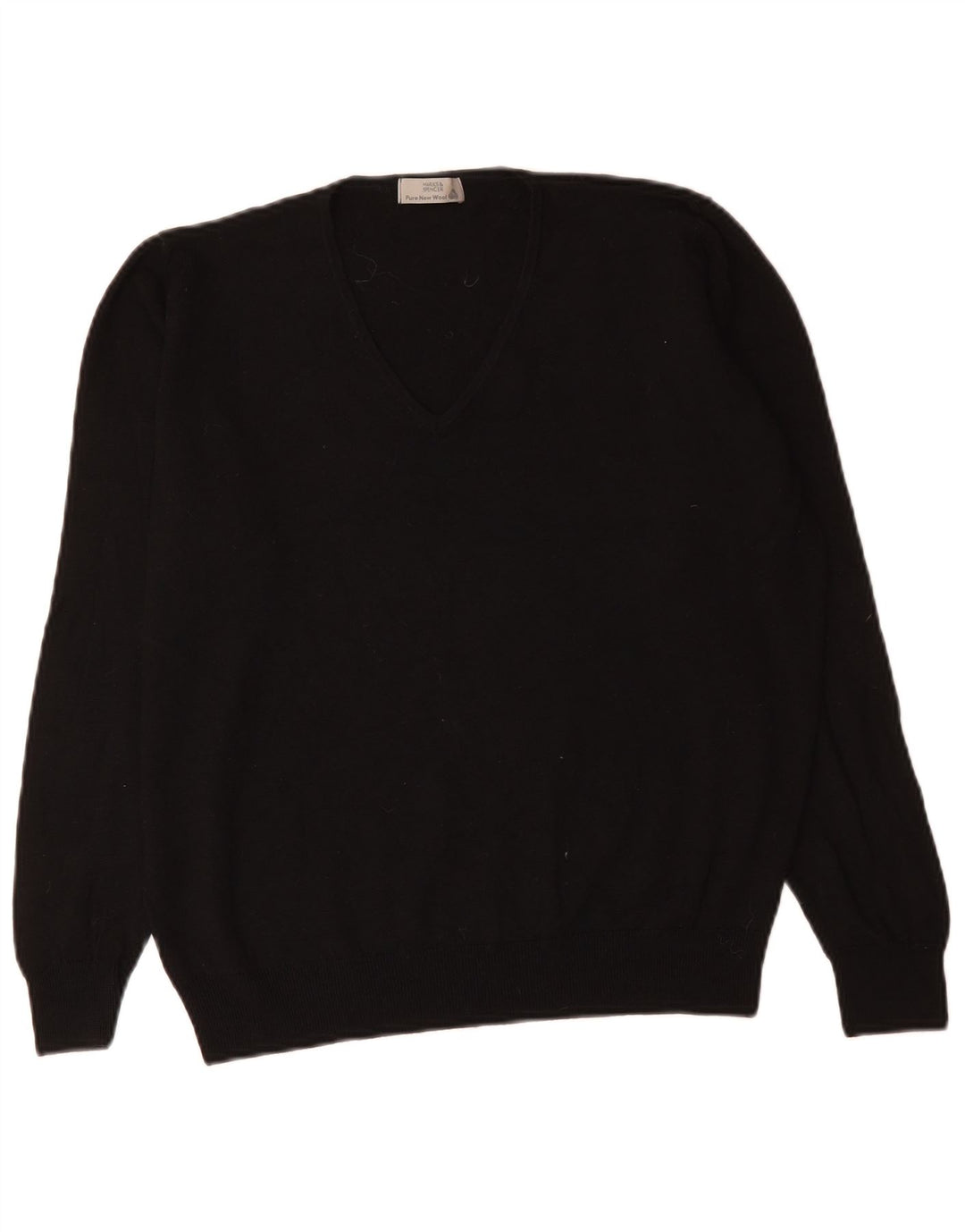Marks & Spencer Dame Loose Fit V-hals sweater UK 14 Medium Sort
