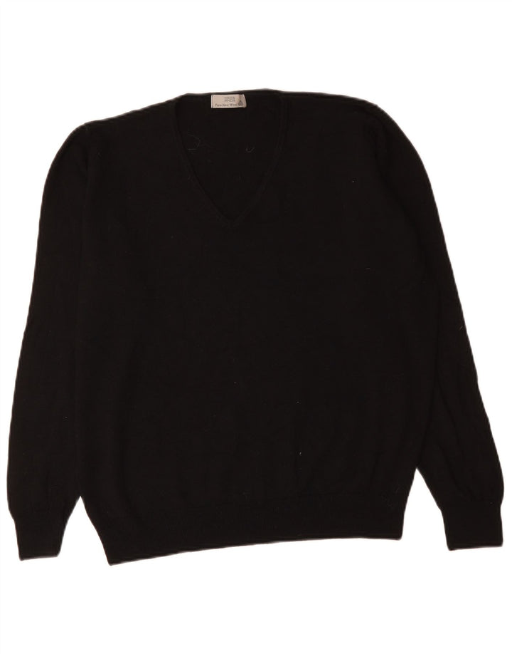 Marks & Spencer Dame Loose Fit V-hals sweater UK 14 Medium Sort