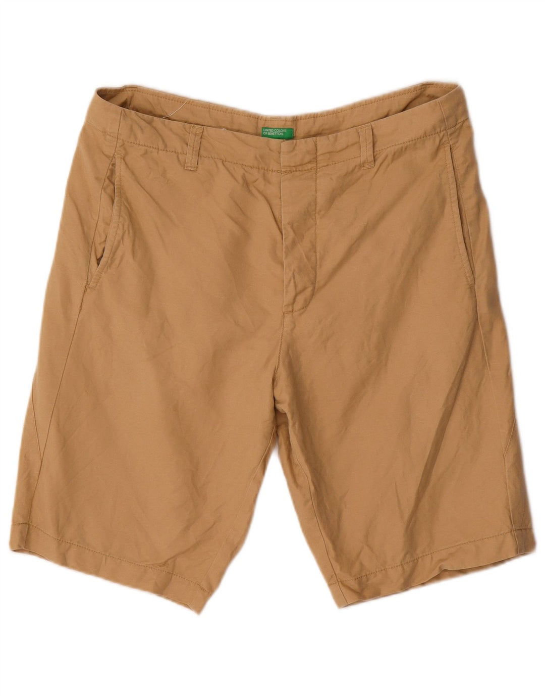 Benetton Herre Chino Shorts IT 48 Medium W34 Beige Bomuld