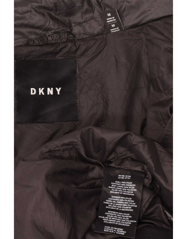 Dkny Herre grafisk polstret jakke UK 38 Medium Sort Colourblock Nylon