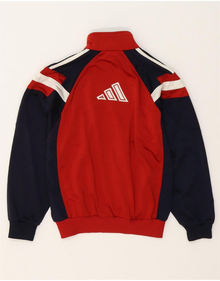 ADIDAS Boys Tracksuit Top Jacket 9-10 Years Red Colourblock Polyester Vintage Adidas and Second-Hand Adidas from Messina Hembry 