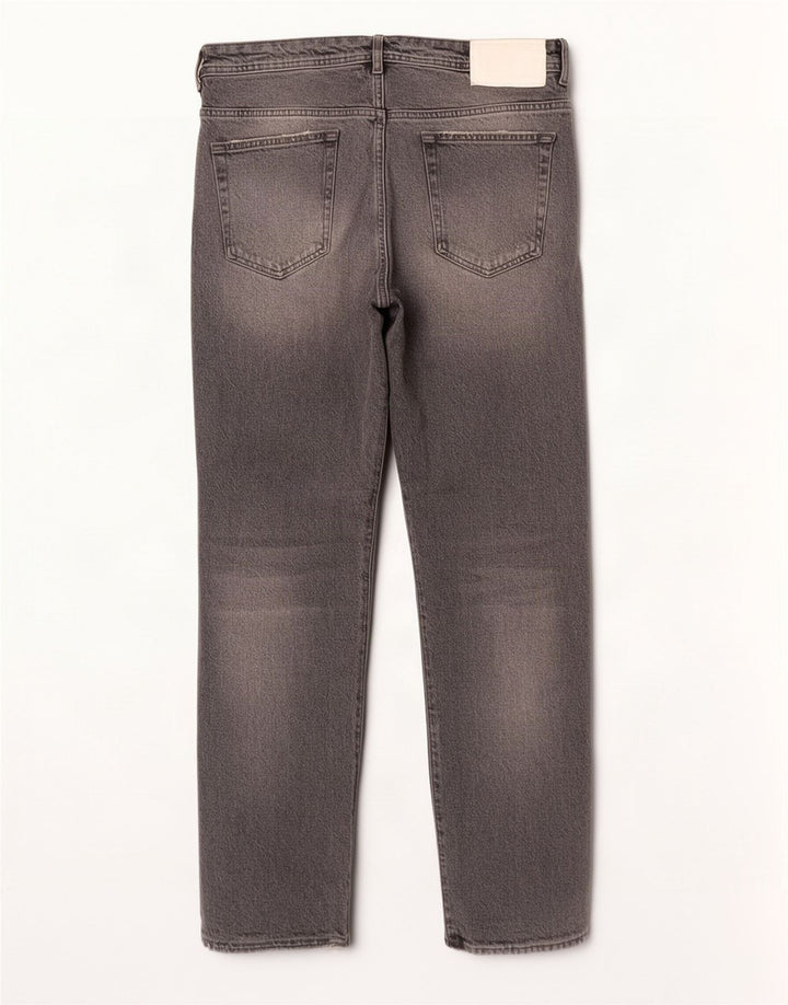 Zara Herre Distressed Straight Jeans EU 44 Large W34 L29 Grå Bomuld