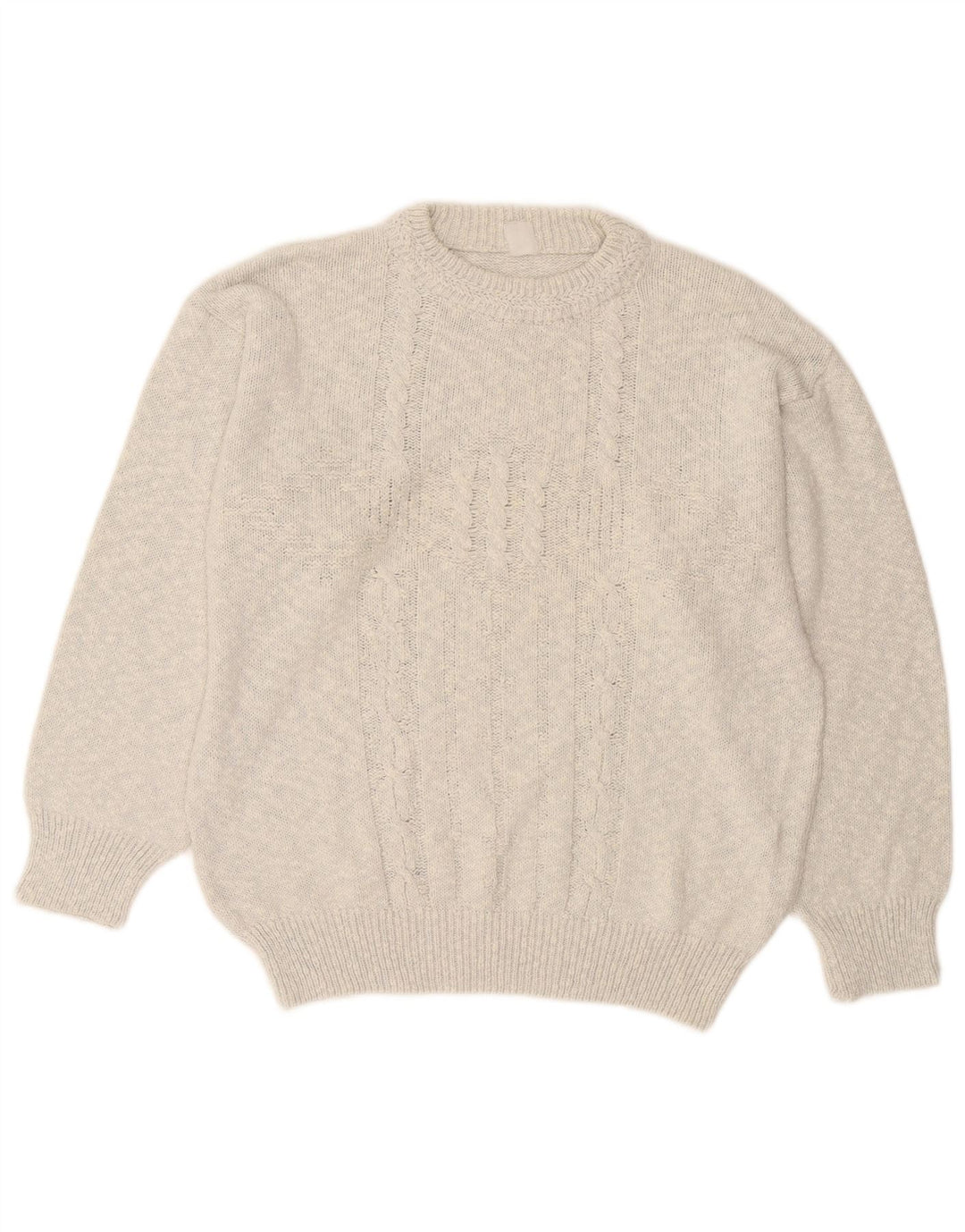 Vintage dame sweater med rund hals DK 18 XL grå
