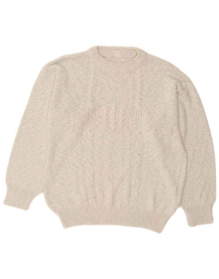 Vintage dame sweater med rund hals DK 18 XL grå