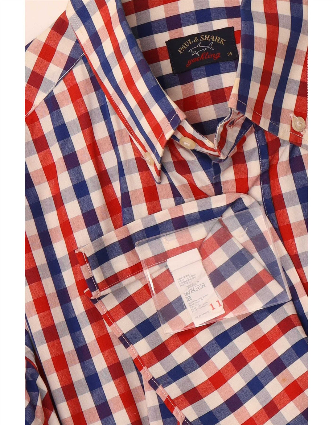 Paul & Shark Herreskjorte str. 39 Medium Flerfarvet Gingham Cotton