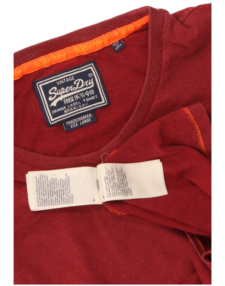 Superdry T-shirt top til mænd, stor rød bomuld