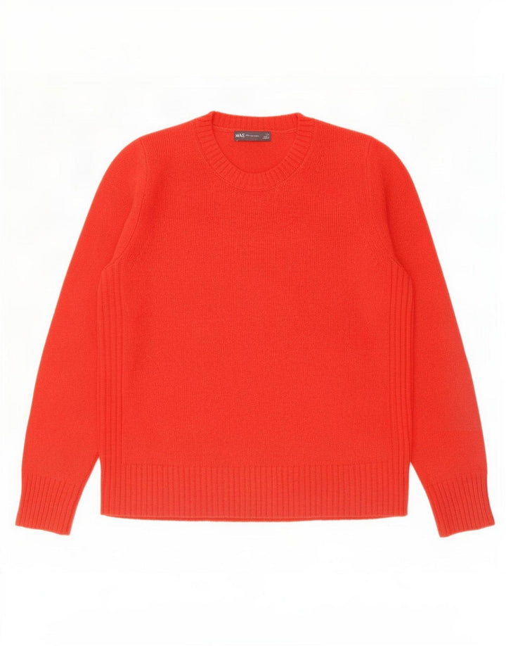 Marks & Spencer Dame sweater med rund hals DK 14 Stor rød uld
