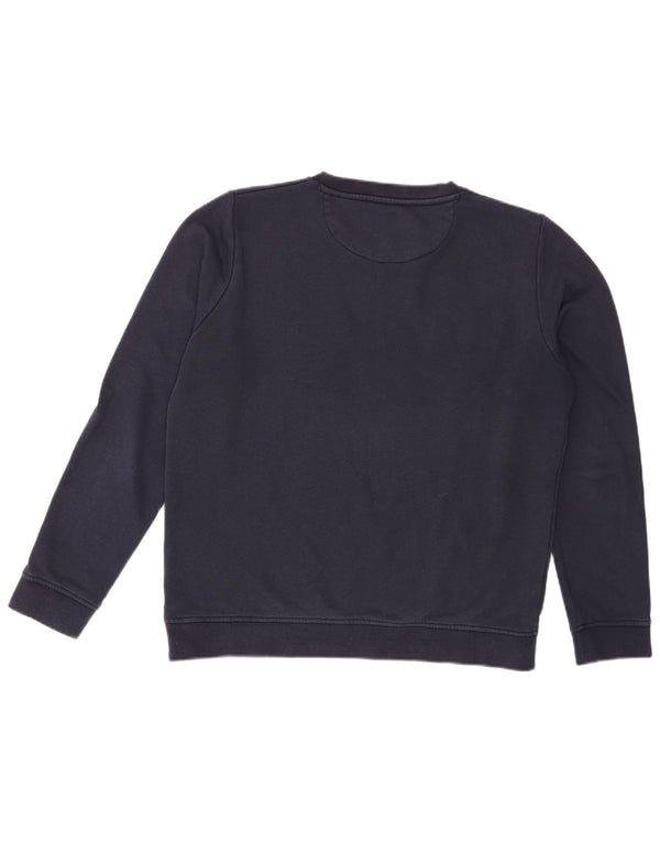 Gant Dame Grafisk Sweatshirt Jumper UK 16 Stor Marineblå Bomuld