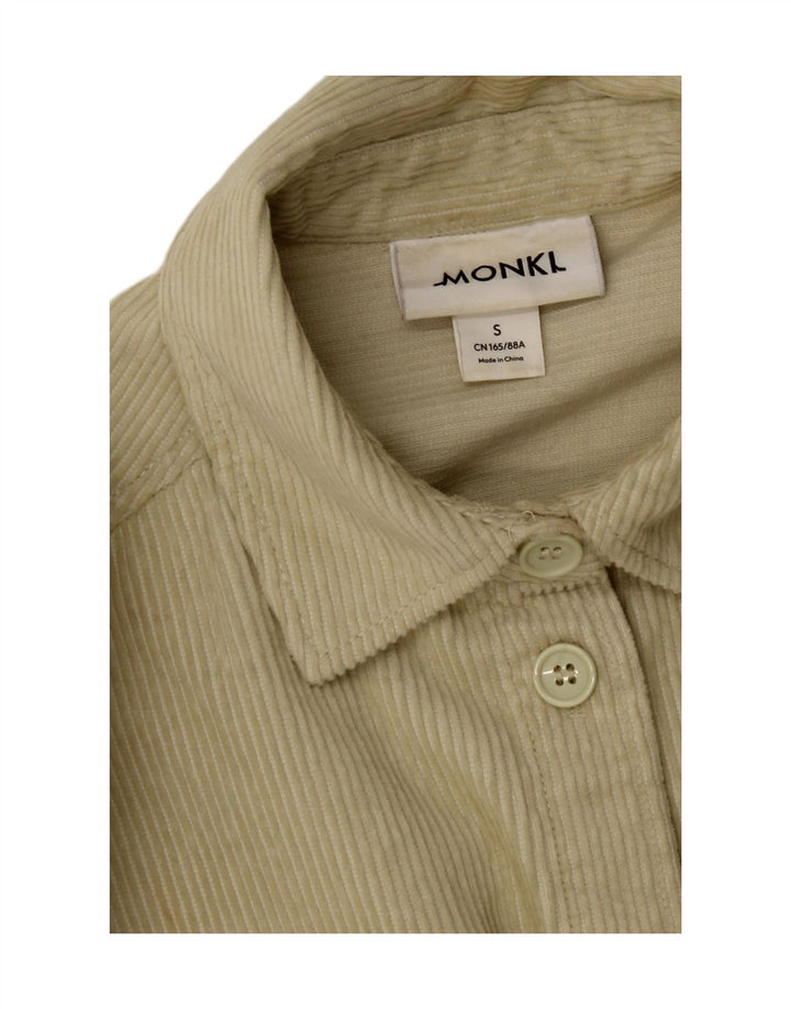 MONKI Womens Oversized Corduroy Shirt UK 10 Small Beige Cotton Vintage Monki and Second-Hand Monki from Messina Hembry 