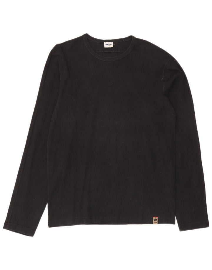 GAS Herre Top Langærmet Stor Sort Bomuld