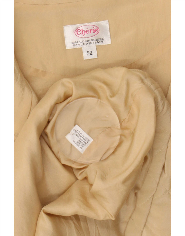 CHERIE Womens Quilted Gilet IT 52 2XL Beige Polyester Vintage cherie and Second-Hand cherie from Messina Hembry 
