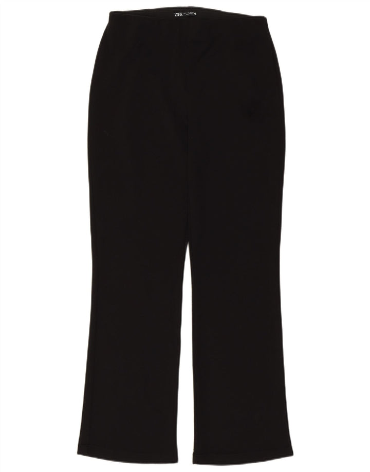 Zara Dame Bootcut Casual Bukser Medium W28 L28 Sort Polyester