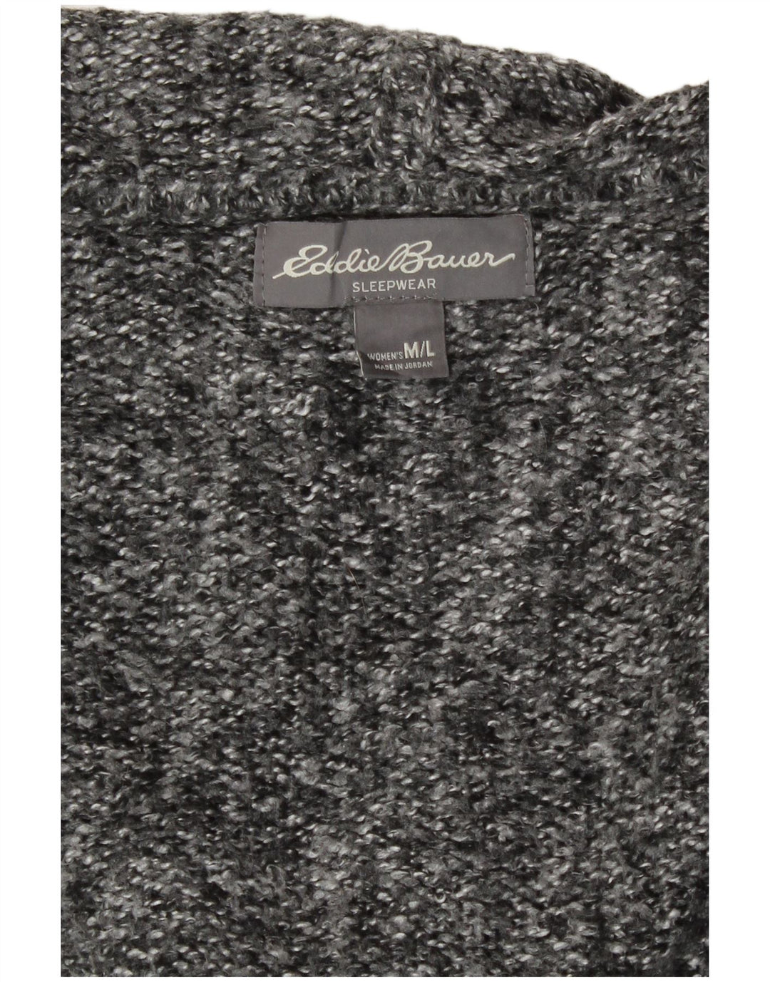 Eddie Bauer Dame hætte cardigan sweater UK 14 Medium Grey Flecked