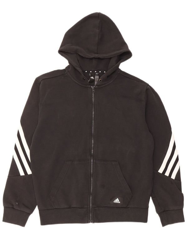 Adidas Mens Zip Hoodie Sweater Medium Black Cotton