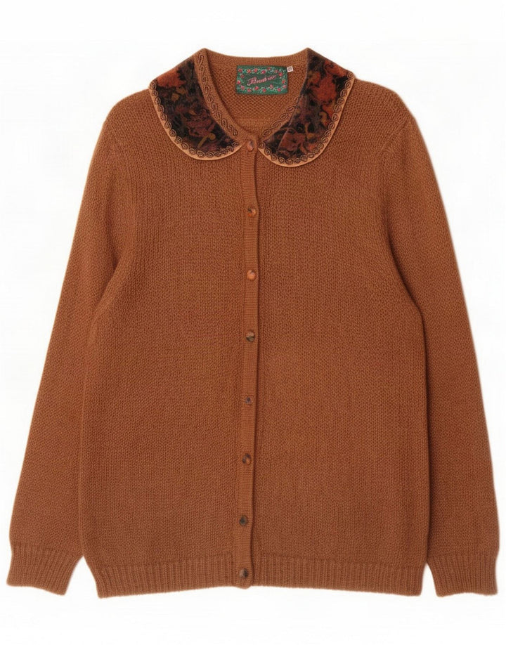 Beatrice Dame Cardigan Sweater IT 44 Medium Brown Mohair