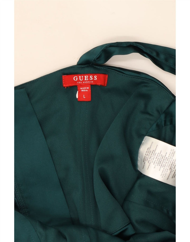 GUESS Womens Crop Top UK 14 Large Green Polyester Vintage Guess and Second-Hand Guess from Messina Hembry 