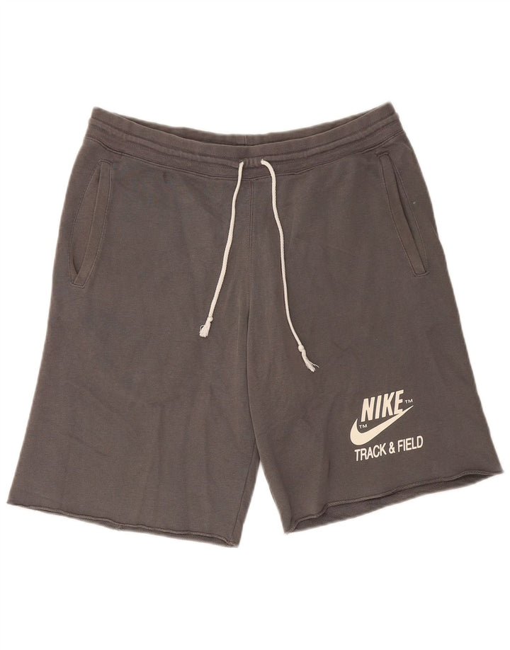 Nike Herre grafiske sportsshorts mellemgrå bomuld