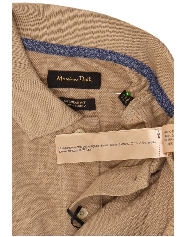 Massimo Dutti Herre Regular Fit Polo Shirt Medium Beige Bomuld