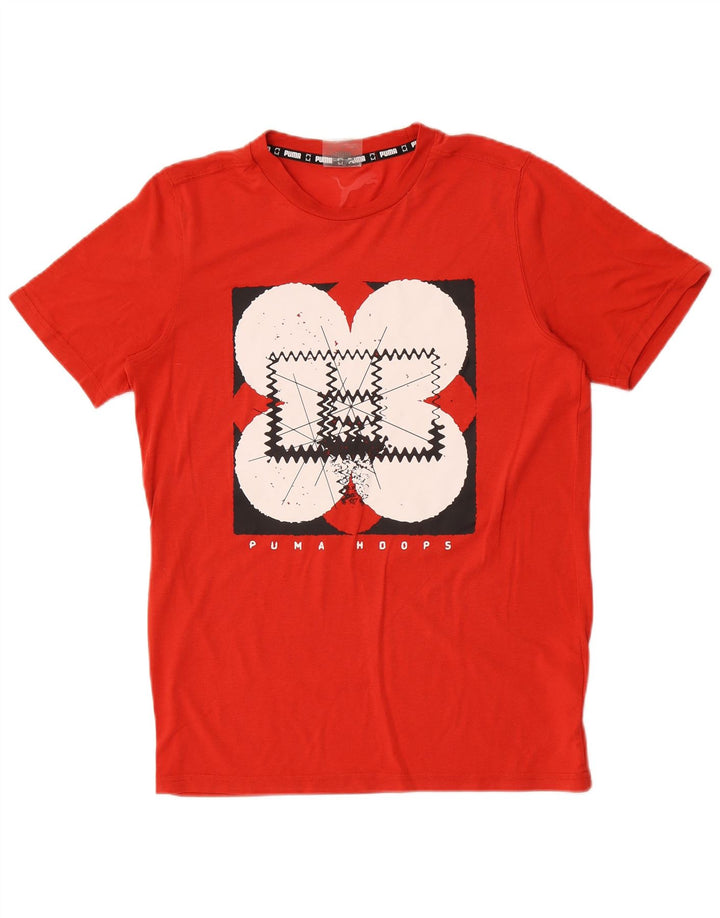 Puma Herre Grafisk T-Shirt Top Lille Rød Polyester
