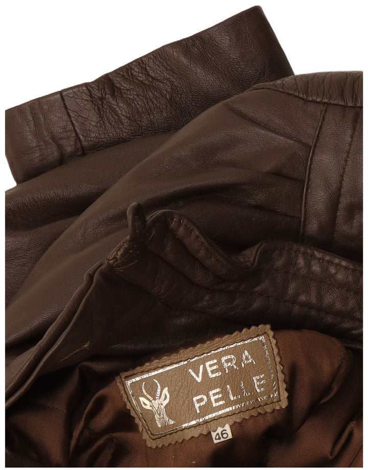 Vintage læderjakke til kvinder IT 46 Stor brunt læder