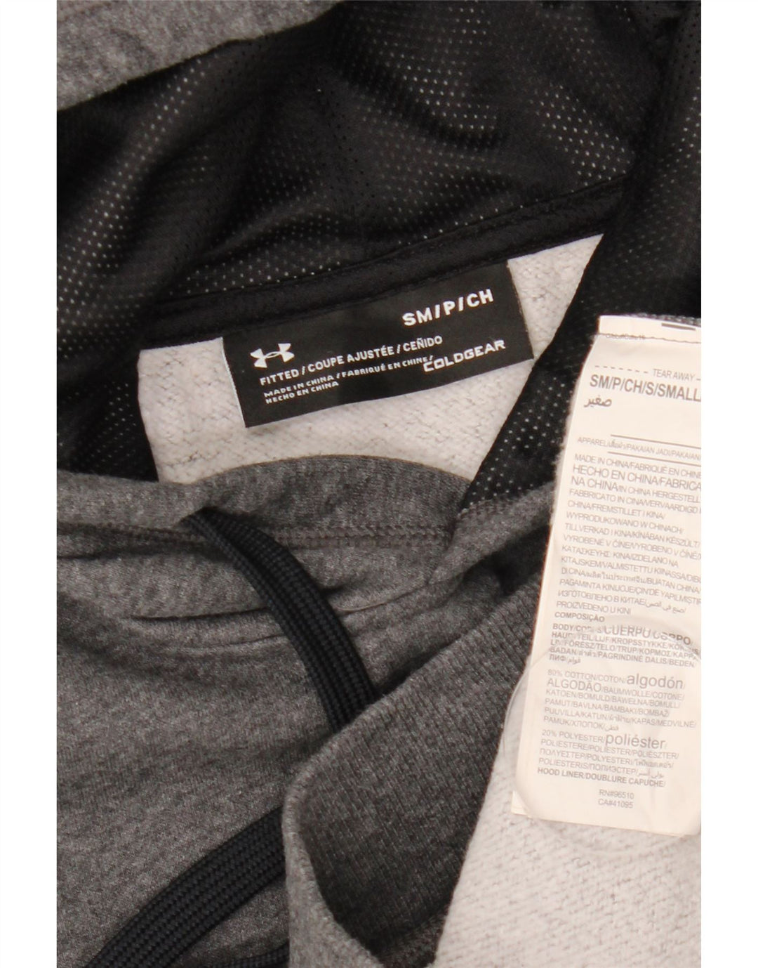 Under Armour Herre Cold Gear Hoodie Jumper Lille grå Flecked Bomuld