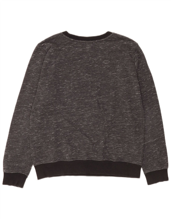 Adidas Graphic Sweatshirt Jumper UK 14 Medium Grey Flecked Bomuld