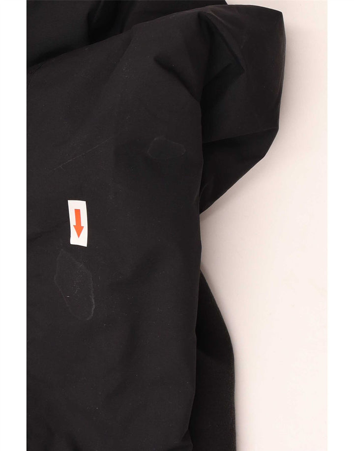 Kappa Herre Hooded Graphic Windbreaker Jacket UK 36 Small Black Polyamide