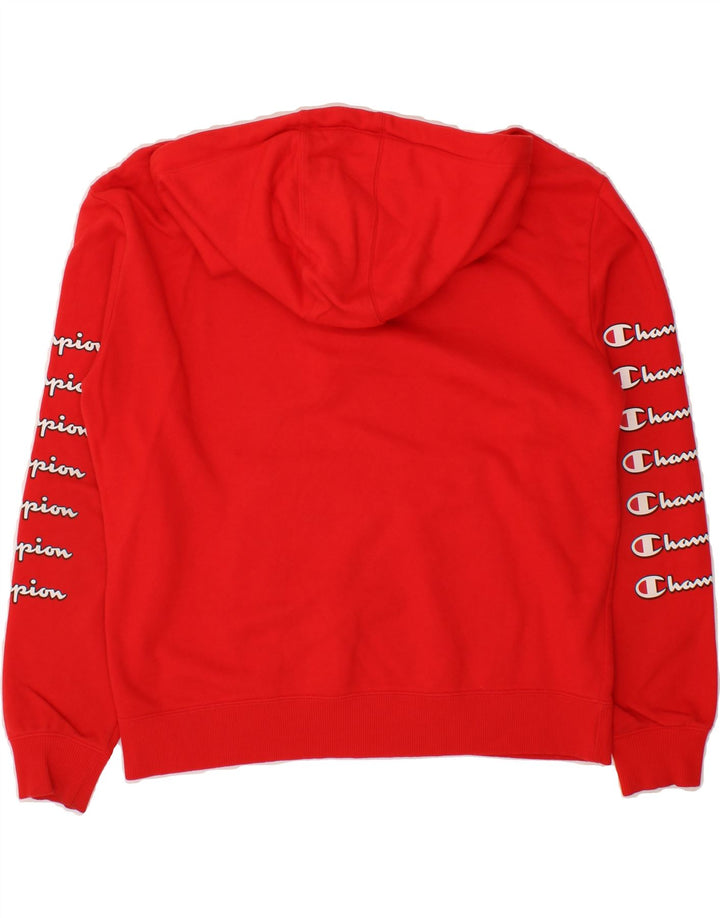CHAMPION Womens Graphic Hoodie Jumper UK 10 Small Red Vintage Champion and Second-Hand Champion from Messina Hembry 