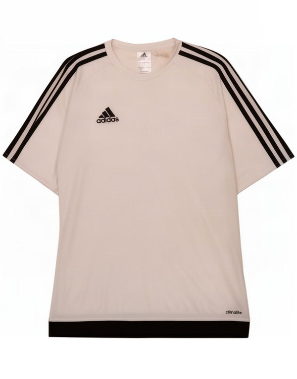 Adidas Herre Climalite T-Shirt Top Lille hvid Colourblock Polyester