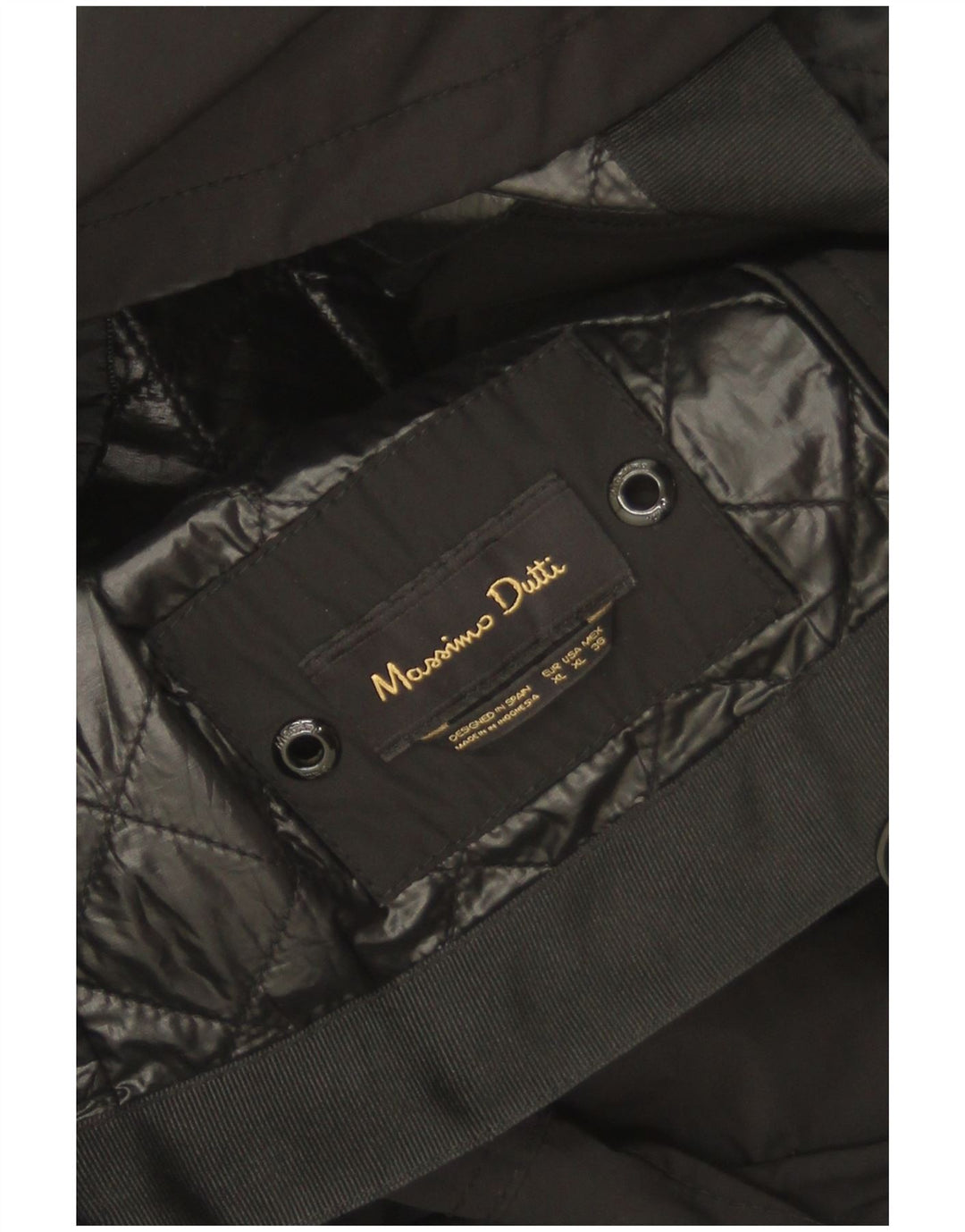 Massimo Dutti Militærjakke med hætte til kvinder UK 18 XL Sort