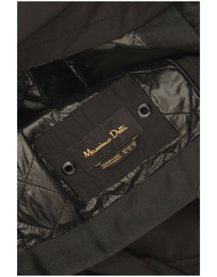 Massimo Dutti Militærjakke med hætte til kvinder UK 18 XL Sort