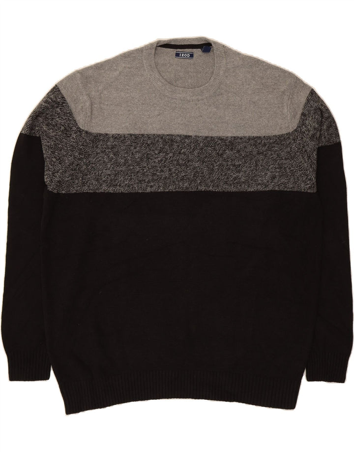 IZOD Mens Crew Neck Jumper Sweater XL Multicoloured Striped Cotton Vintage Izod and Second-Hand Izod from Messina Hembry 