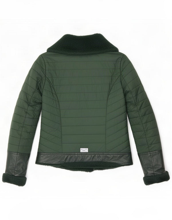 Guess Womens Vendbar Polstret Jakke UK 10 Small Green Polyurethan