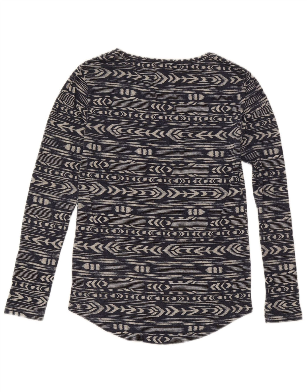 Roxy Dame Top Langærmet UK 6 XS Navy Blue Geometrisk Polyester