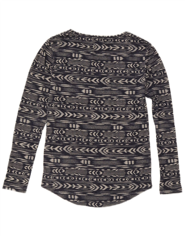 Roxy Dame Top Langærmet UK 6 XS Navy Blue Geometrisk Polyester