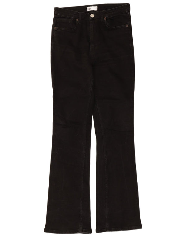 Zara Dame Flared Jeans EU 38 Small W28 L31 Sort Bomuld