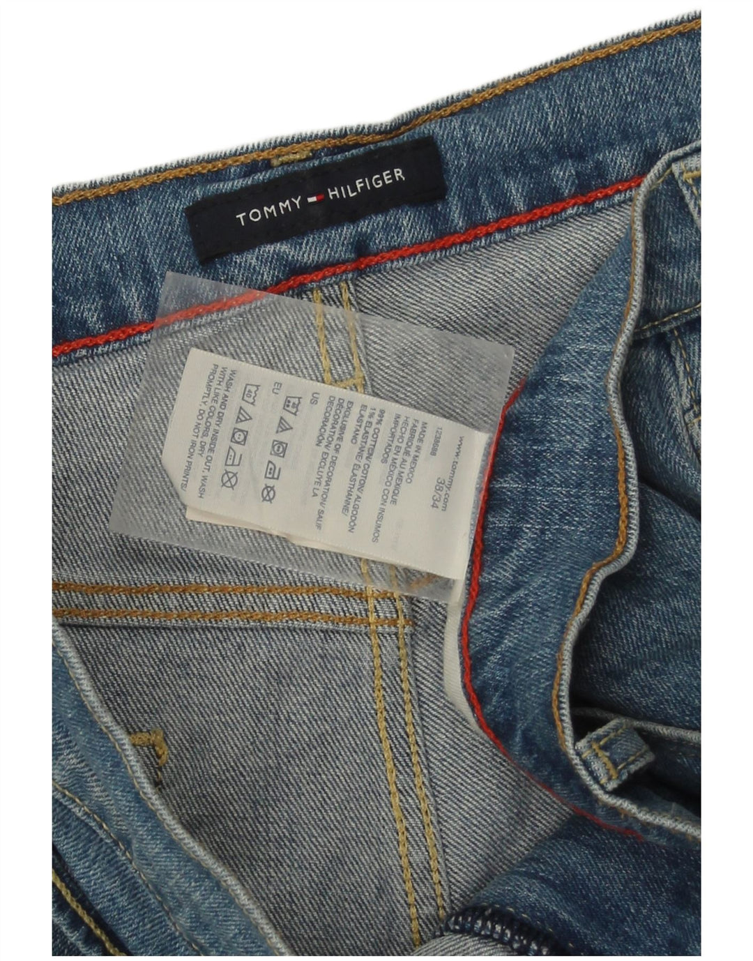 Tommy Hilfiger Straight Jeans til mænd W38 L34 Blå Bomuld