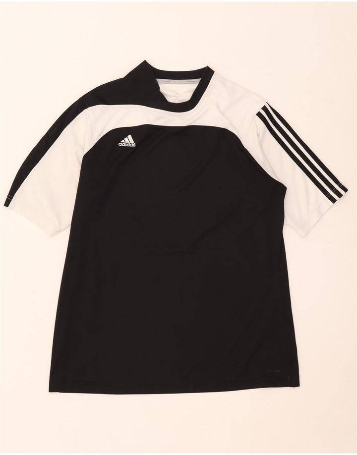 Adidas Herre T-Shirt Top Stor Sort Colourblock Polyester