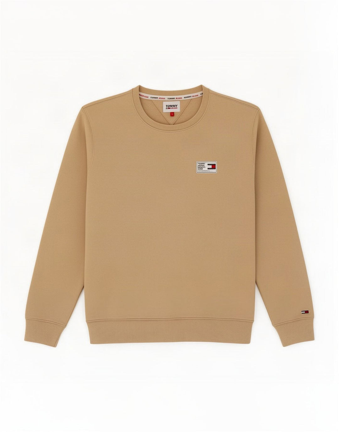 Tommy Hilfiger Herre Sweatshirt Jumper Lille Beige Bomuld