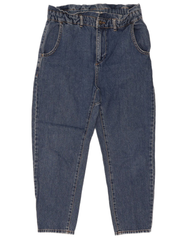 Zara Womens Crop Højtaljede tilspidsede jeans eu 34 2XS W24 L25 Blå Bomuld