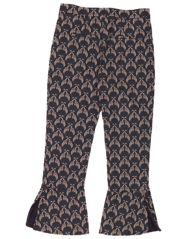 Pinko kvinders grafiske cropped bukser UK 10 Small W28 L24 Navy Blue