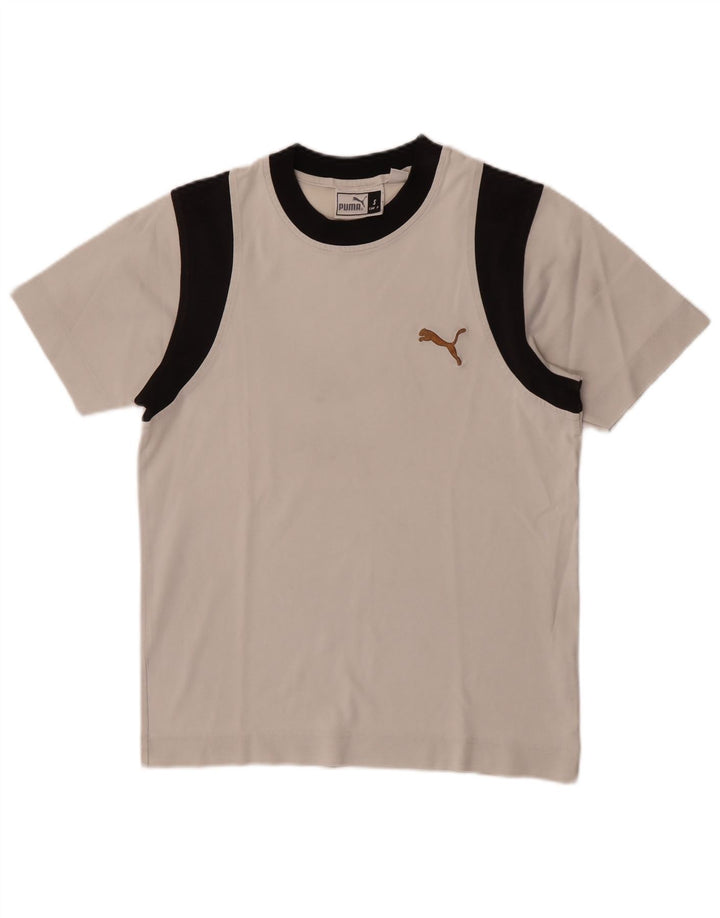 Puma Herre T-Shirt Top Lille hvid Colourblock